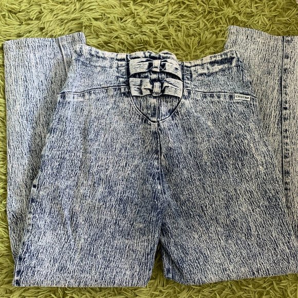 Vintage Acid Wash Bow Back Jeans - Picture 3 of 6